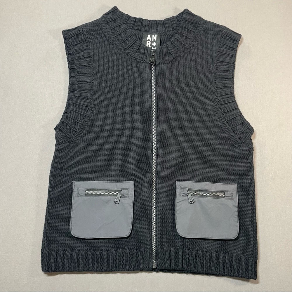 ANR+ Alp N Rock Carsten Sweater Vest, Zip-Up, Knit Cotton, Black - Womens Large